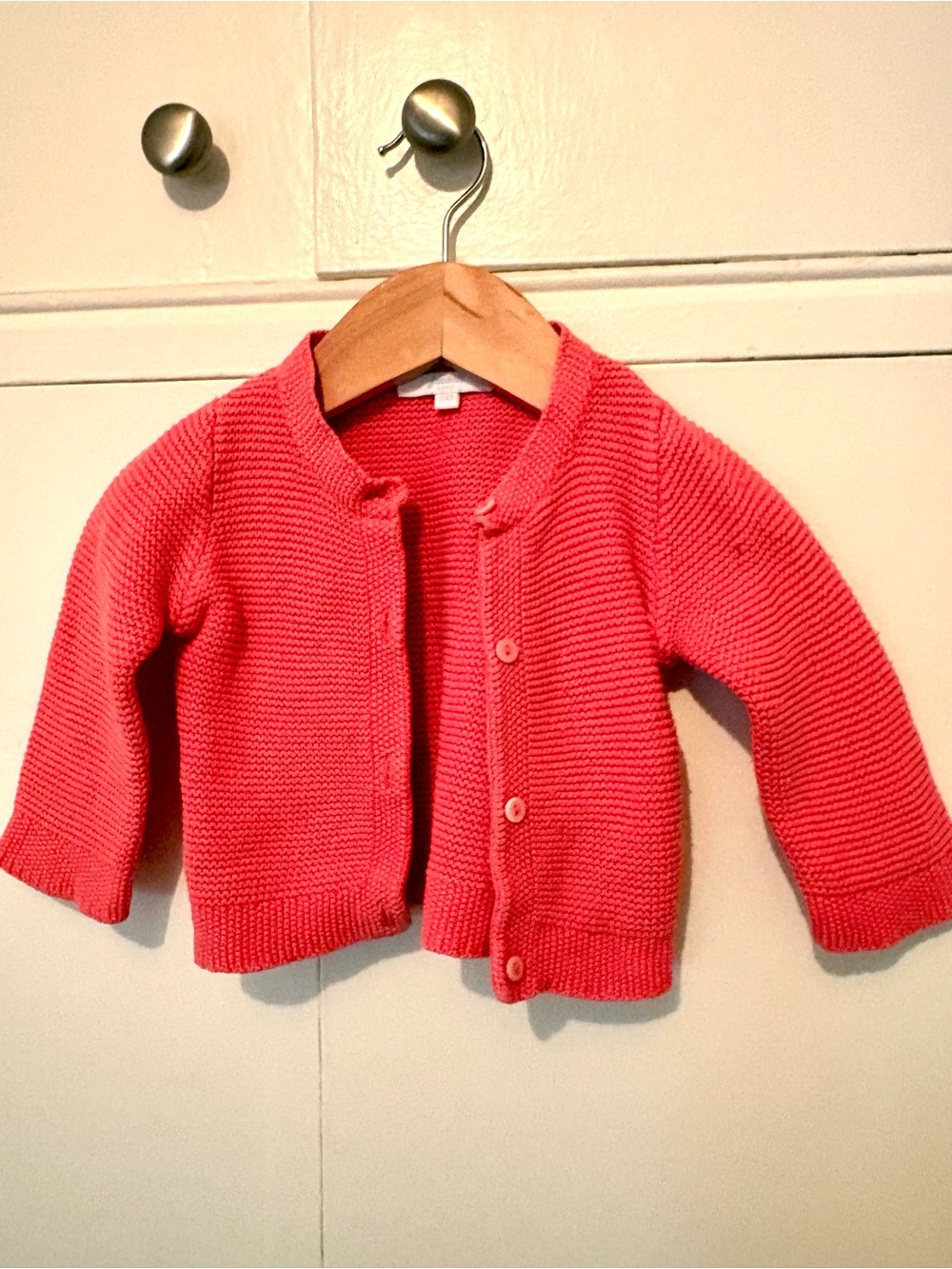 Jacadi knitted cardigan - beautiful deep pink, 6 month size